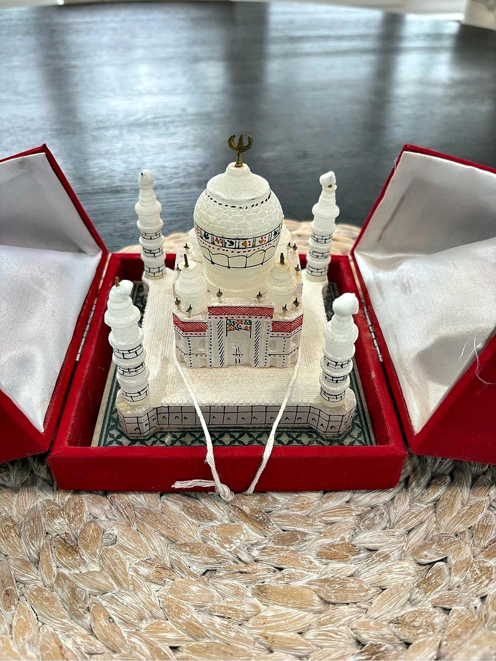 Ornamental White & Red Temple Sculpture